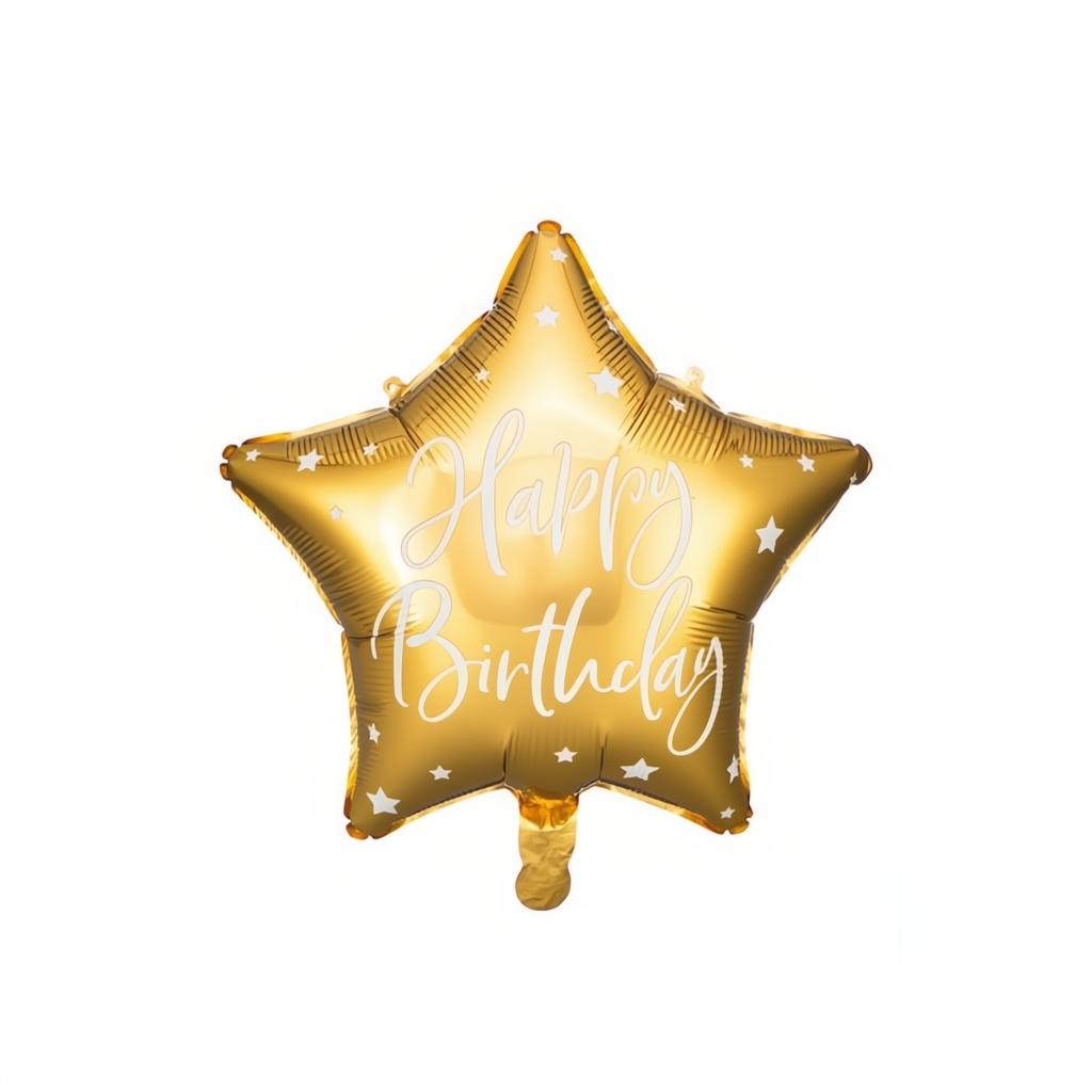 Folienballon Happy Birthday, 40cm, gold PartyDeco 1 fiestastore