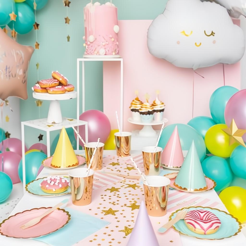 Folienballon Happy Birthday, 40cm, hell-puderrosa PartyDeco 3 fiestastore
