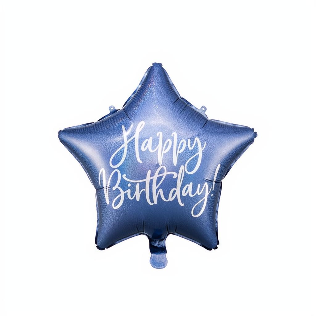 Folienballon Happy Birthday, 40cm, marineblau PartyDeco 1 fiestastore