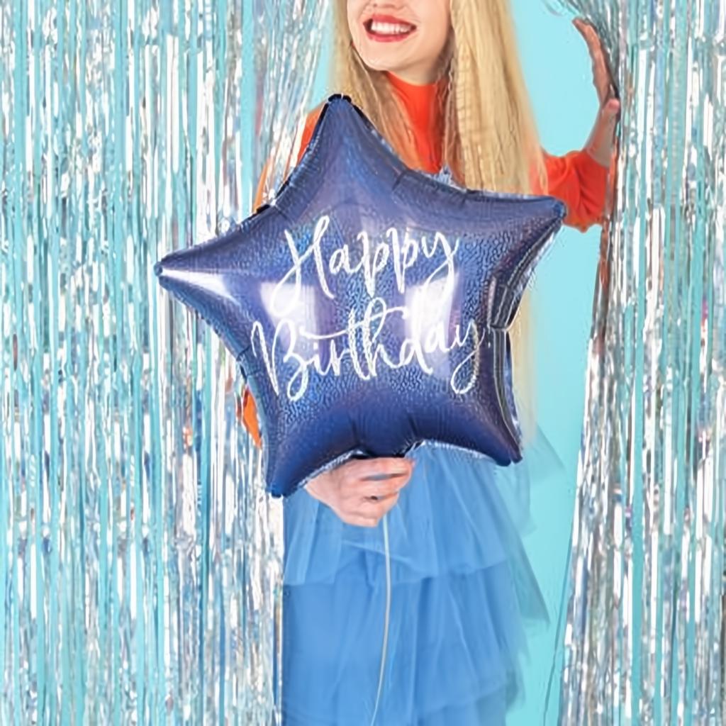 Folienballon Happy Birthday, 40cm, marineblau PartyDeco 3 fiestastore