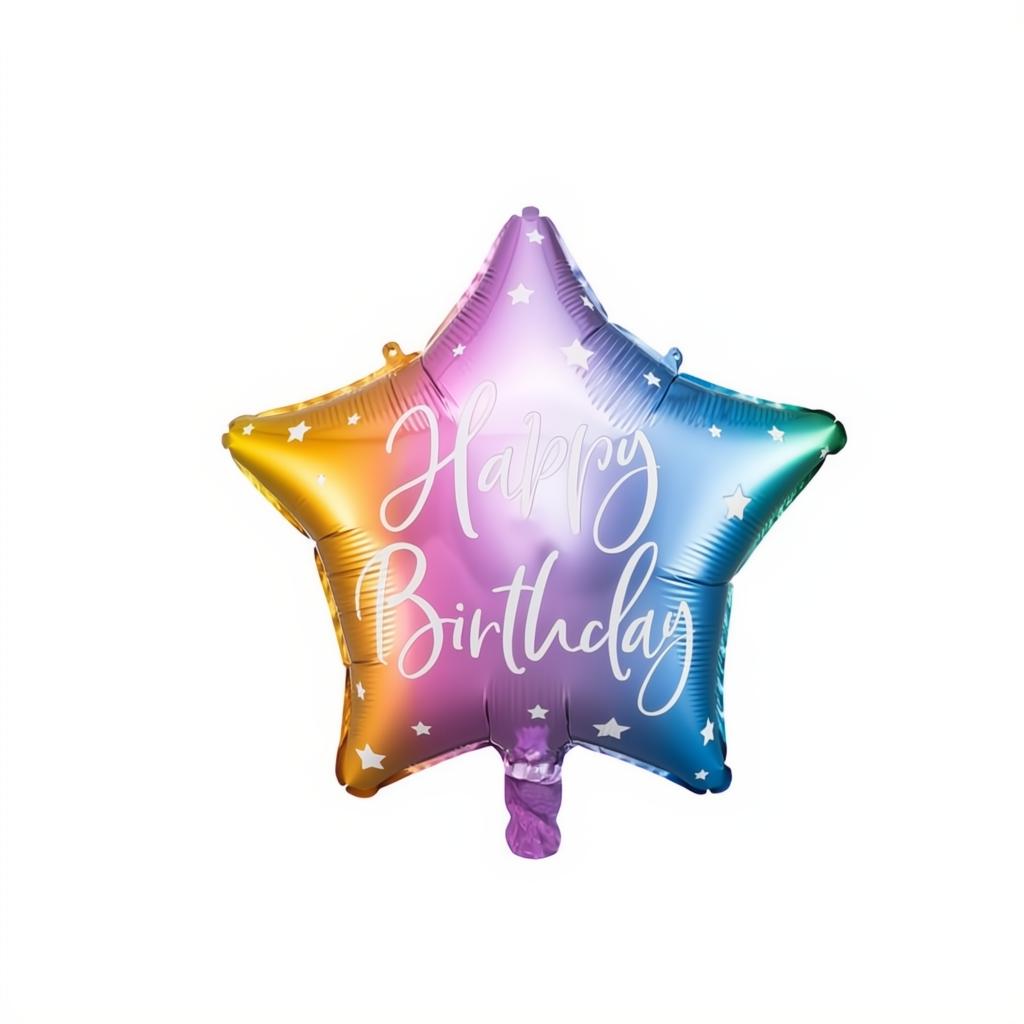 Folienballon Happy Birthday, 40cm PartyDeco 1 fiestastore