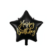 Folienballon Happy Birthday, 40cm, schwarz PartyDeco 1 fiestastore