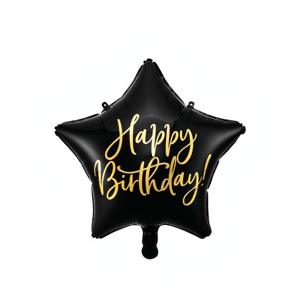 Folienballon Happy Birthday, 40cm, schwarz PartyDeco 1 fiestastore