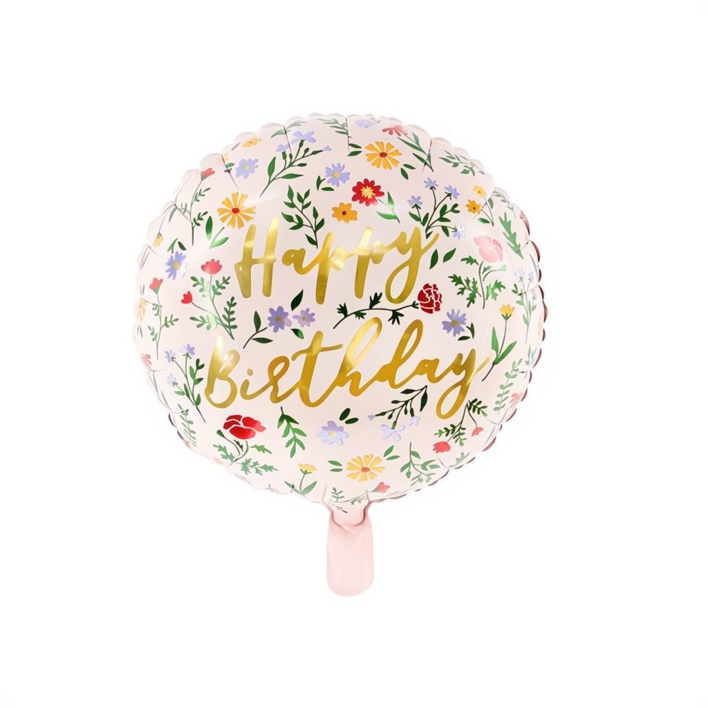 Folienballon Happy Birthday, 45cm, hellrosa PartyDeco 1 fiestastore