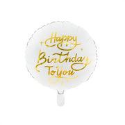 Folienballon Happy Birthday To You, 35cm, weiss PartyDeco 1 fiestastore