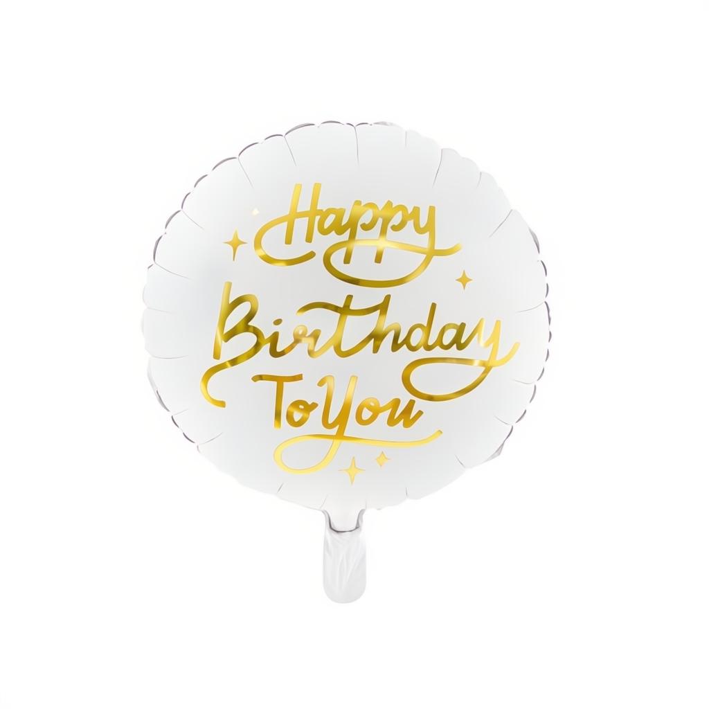 Folienballon Happy Birthday To You, 35cm, weiss PartyDeco 1 fiestastore