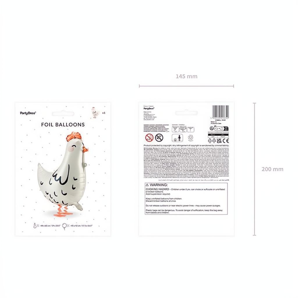 Folienballon Henne, 48x60 cm PartyDeco 7 fiestastore