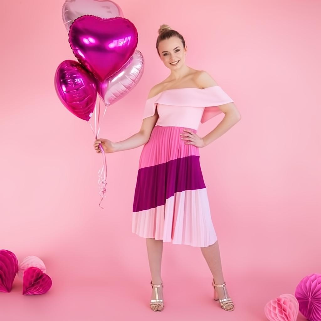 Folienballon Herz, 45cm, hellrosa PartyDeco 3 fiestastore