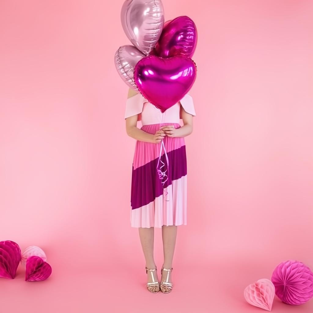 Folienballon Herz, 45cm, hellrosa PartyDeco 4 fiestastore