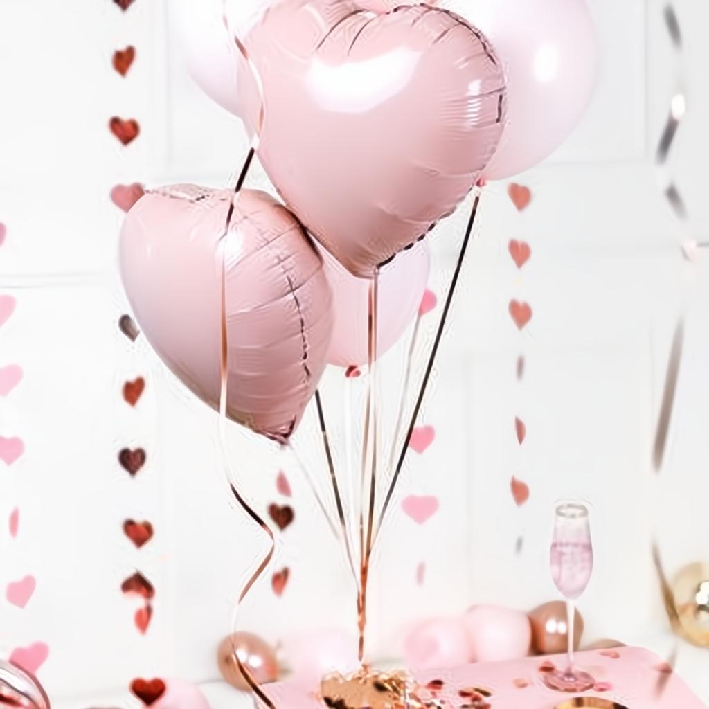 Folienballon Herz, 45cm, hellrosa PartyDeco 5 fiestastore
