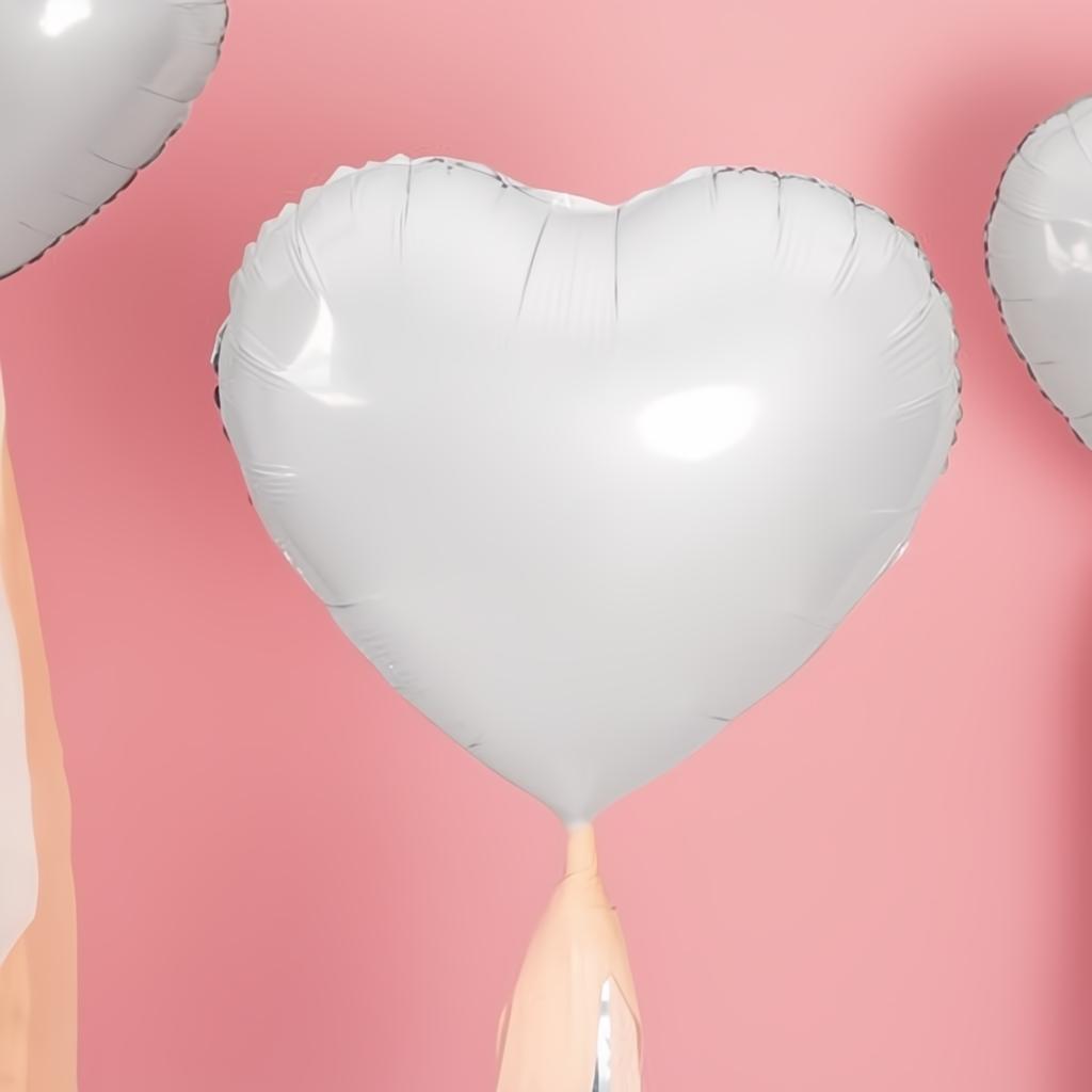 Folienballon Herz, 45cm, weiss PartyDeco 3 fiestastore