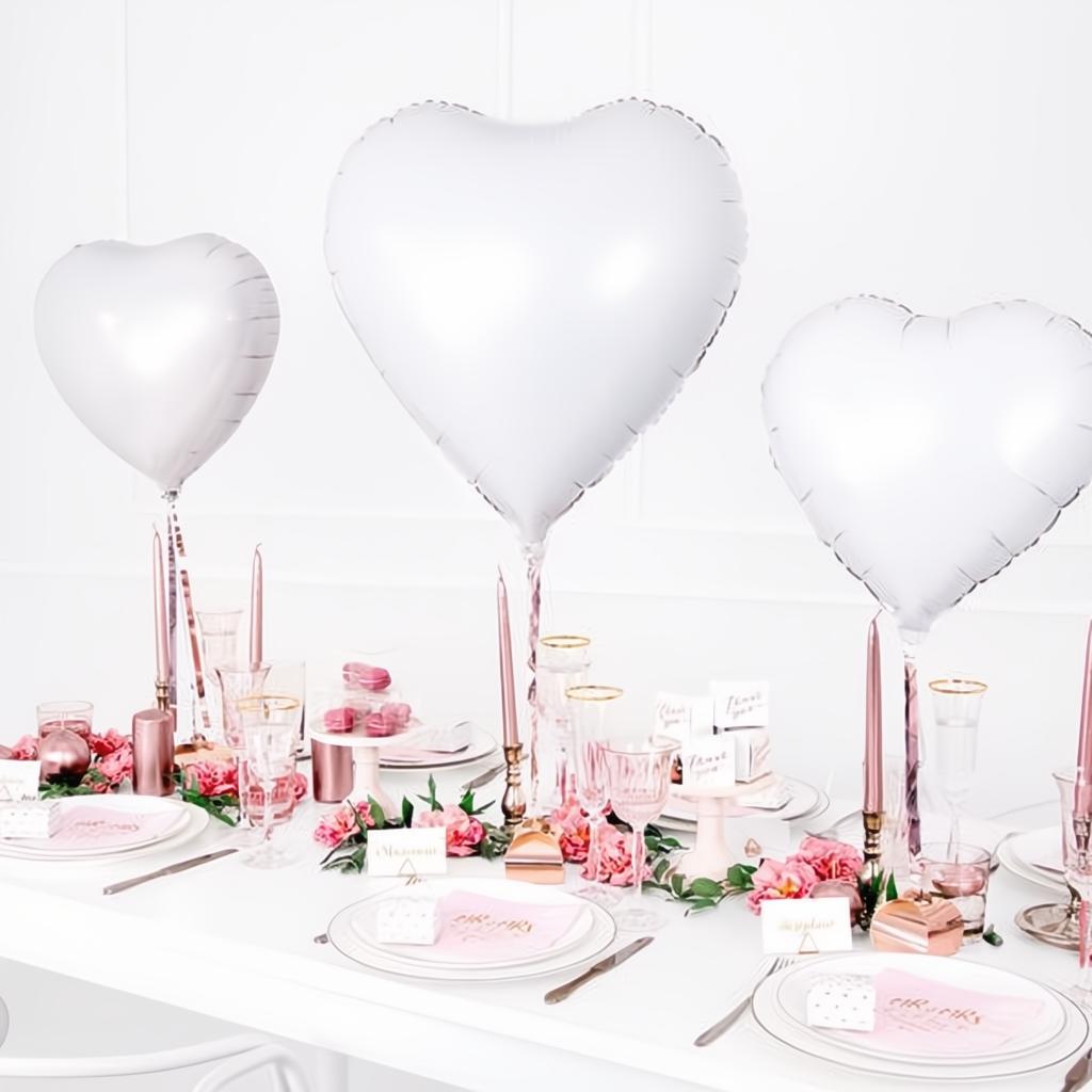 Folienballon Herz, 45cm, weiss PartyDeco 4 fiestastore