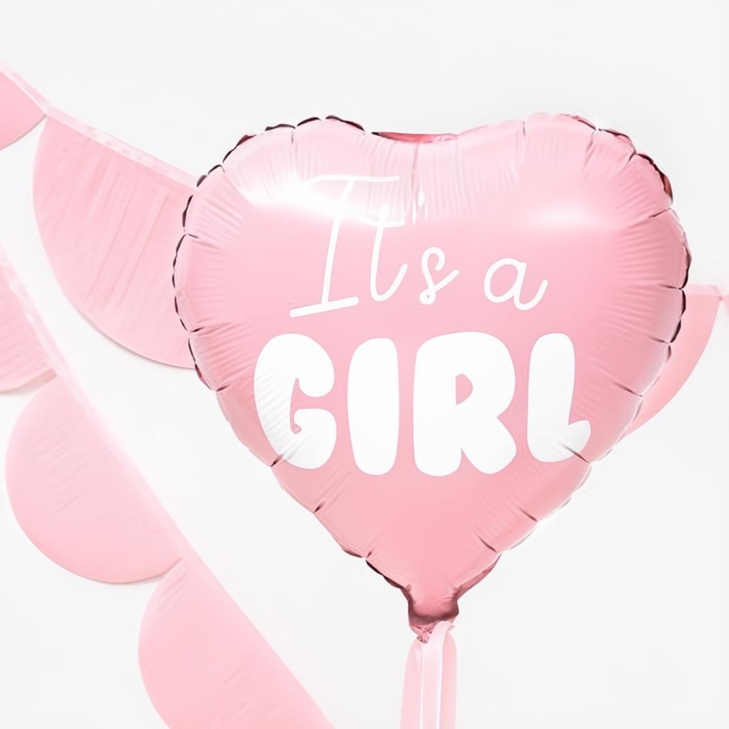 Folienballon Herz - It's a girl, 45cm, hellrosa PartyDeco 4 fiestastore