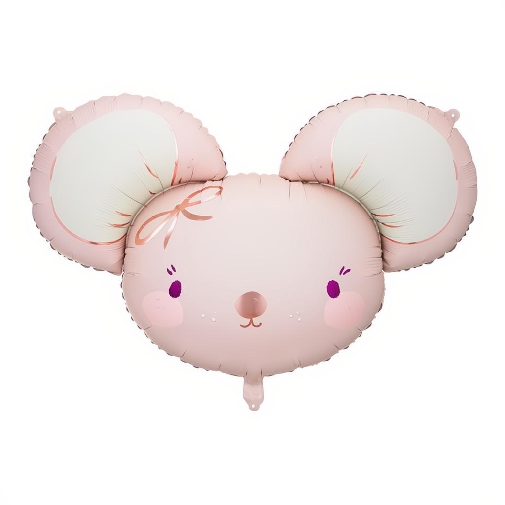 Folienballon Maus, 96x64 cm, hellrosa PartyDeco 1 fiestastore