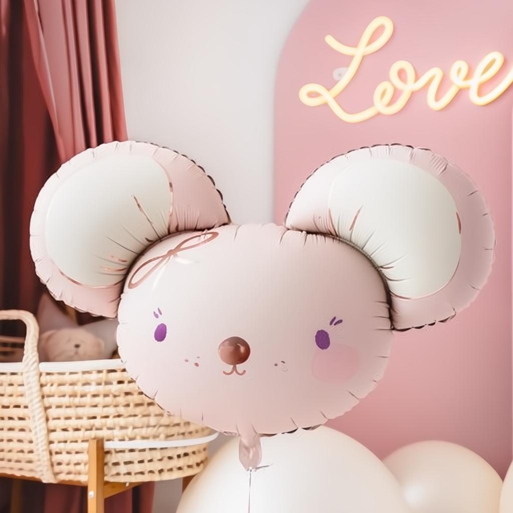 Folienballon Maus, 96x64 cm, hellrosa PartyDeco 2 fiestastore