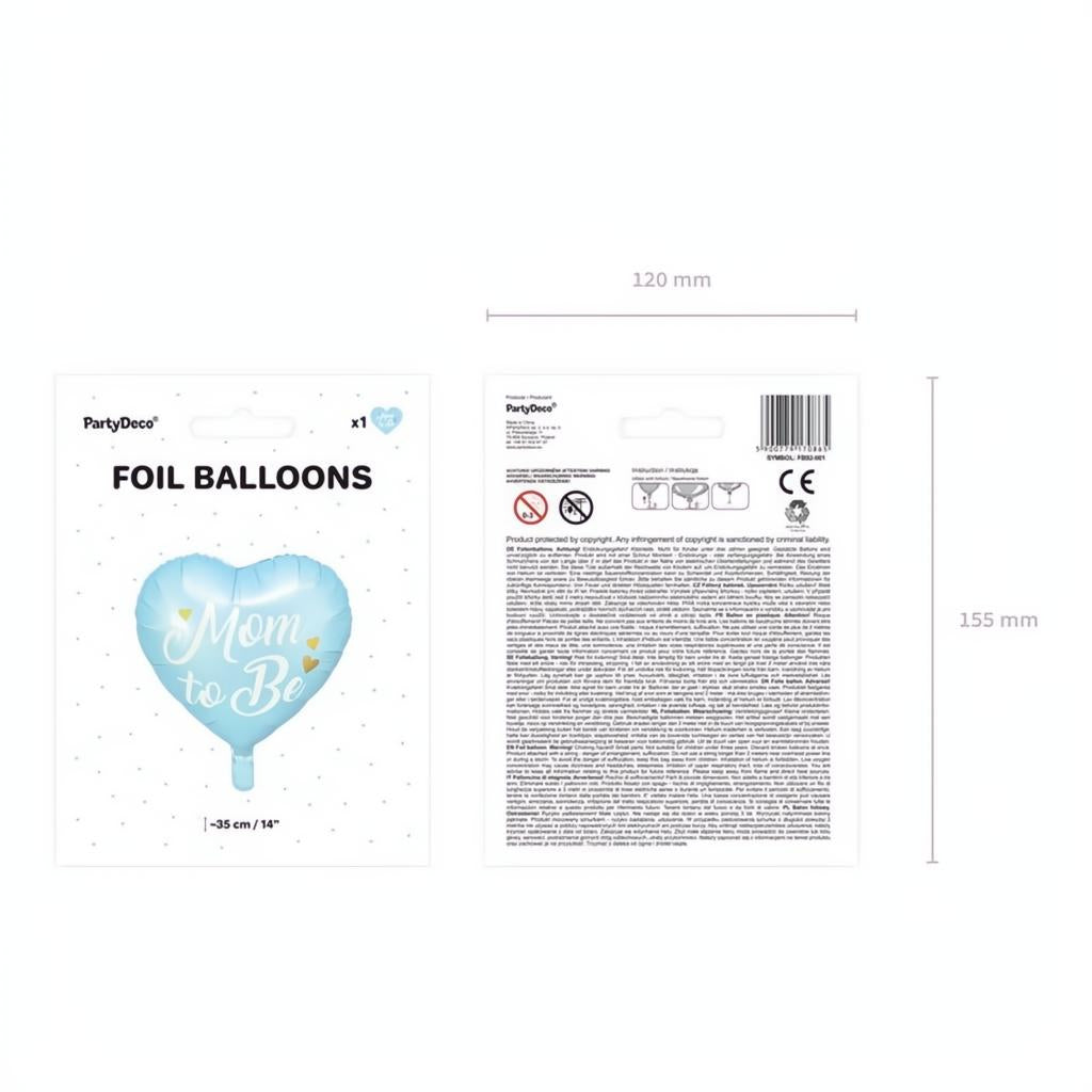 Folienballon Mom to Be, 35cm, blau PartyDeco 6 fiestastore