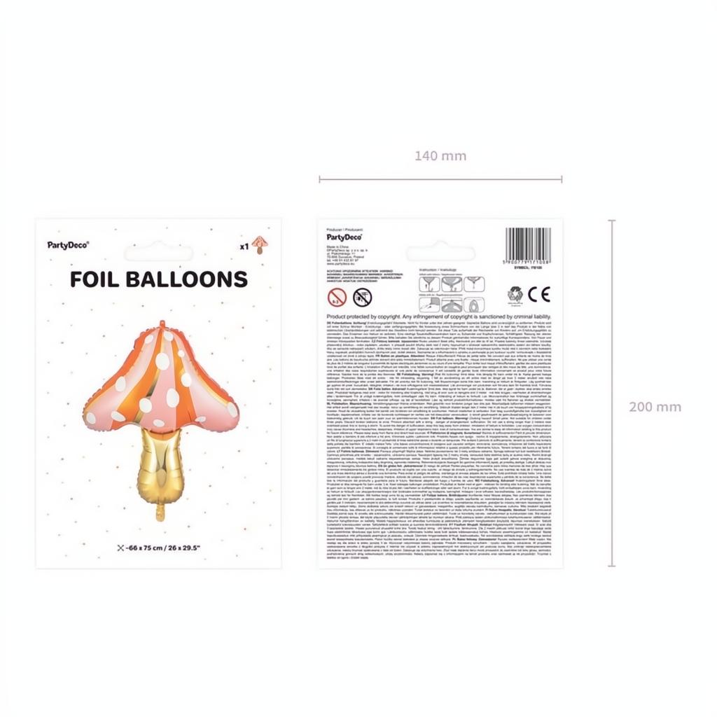 Folienballon Pilz, 66x75cm Folienballons PartyDeco 7 fiestastore