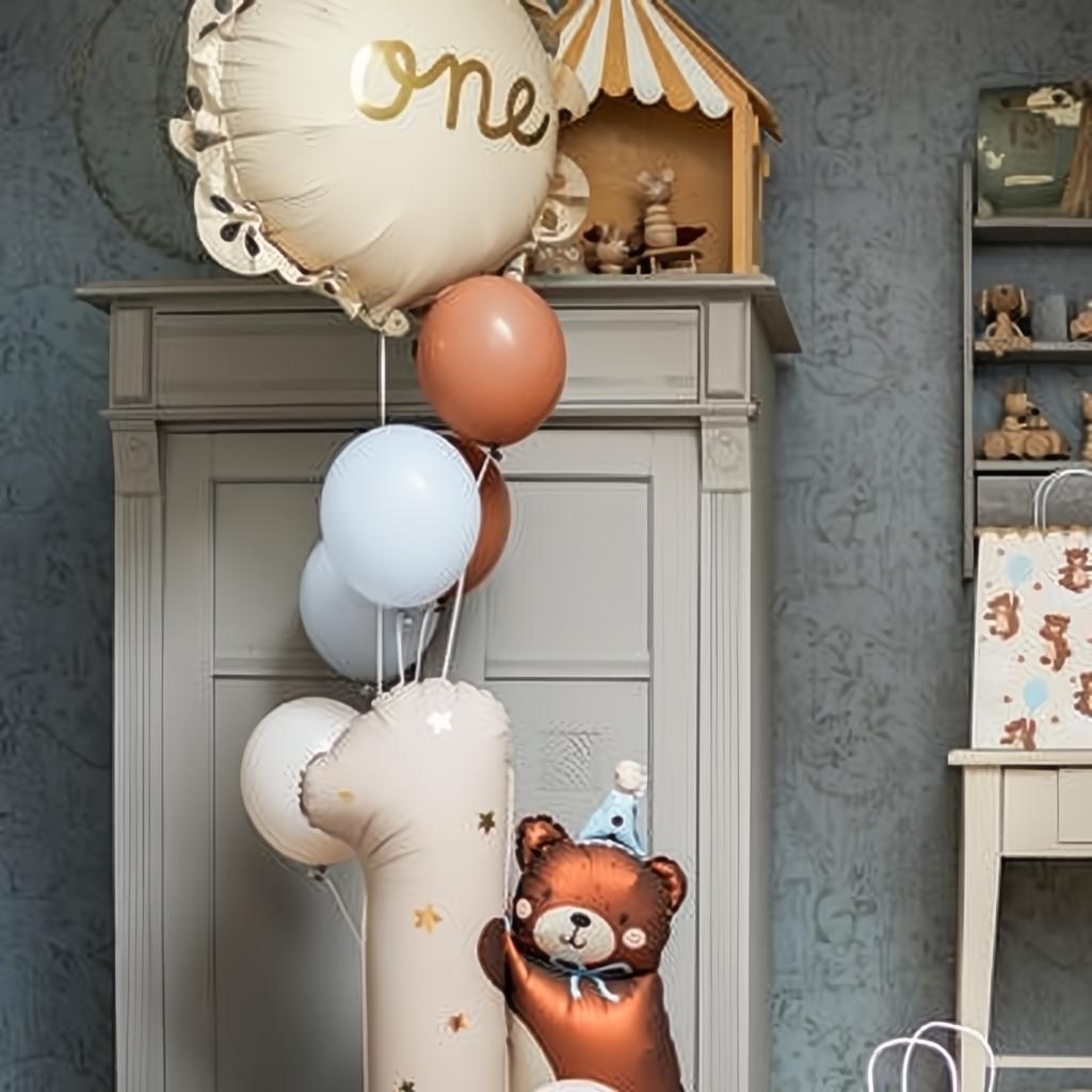 Folienballon Raute mit Rüsche One, 51,5x51,5 cm Gemischte Farbe PartyDeco 3 fiestastore
