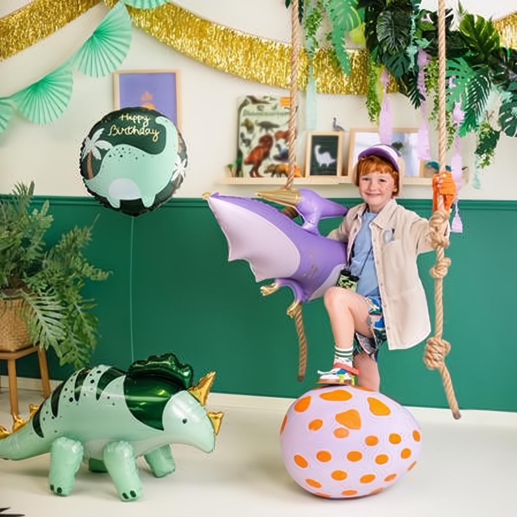 Folienballon Scheibe Brontosaurus, 35x35 cm, sortiert Folienballons PartyDeco 3 fiestastore