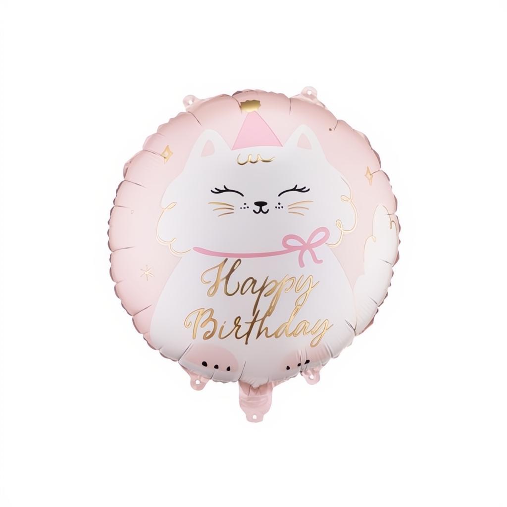 Folienballon Scheibe Kätzchen, 35x35 cm, sortiert Folienballons PartyDeco 1 fiestastore