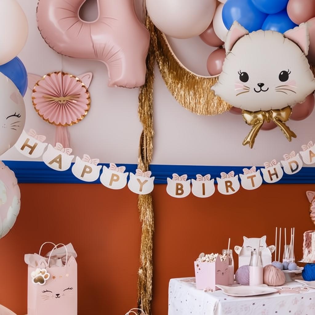 Folienballon Scheibe Kätzchen, 35x35 cm, sortiert Folienballons PartyDeco 2 fiestastore