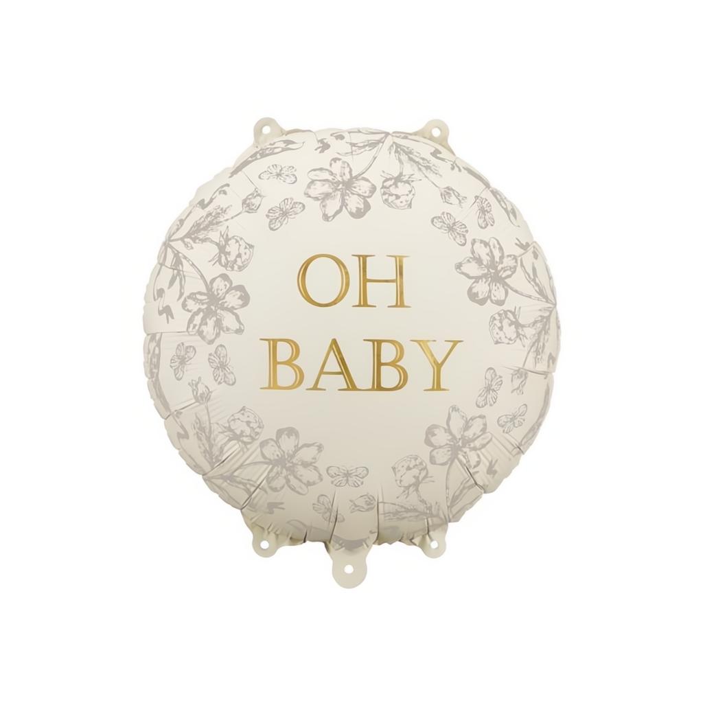 Folienballon Scheibe Oh Baby, 35x35 cm PartyDeco 1 fiestastore