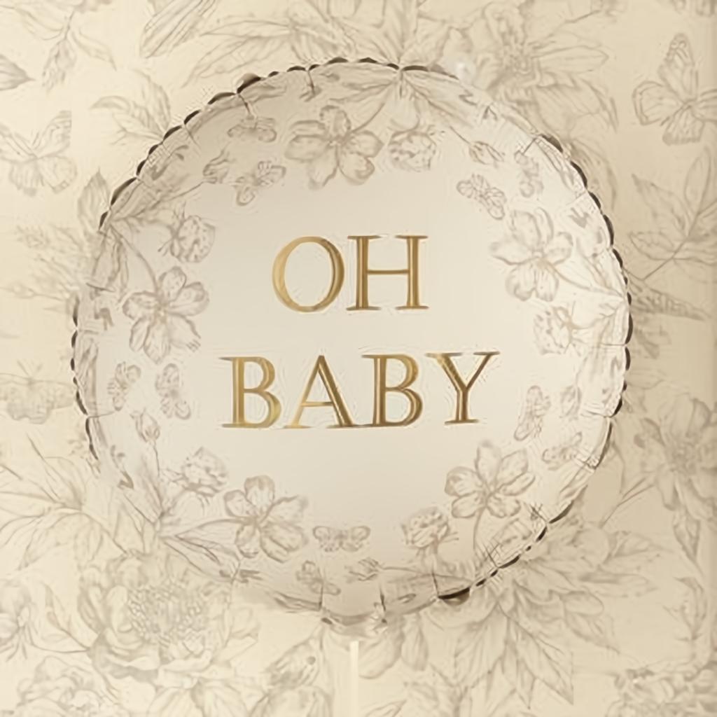 Folienballon Scheibe Oh Baby, 35x35 cm PartyDeco 3 fiestastore