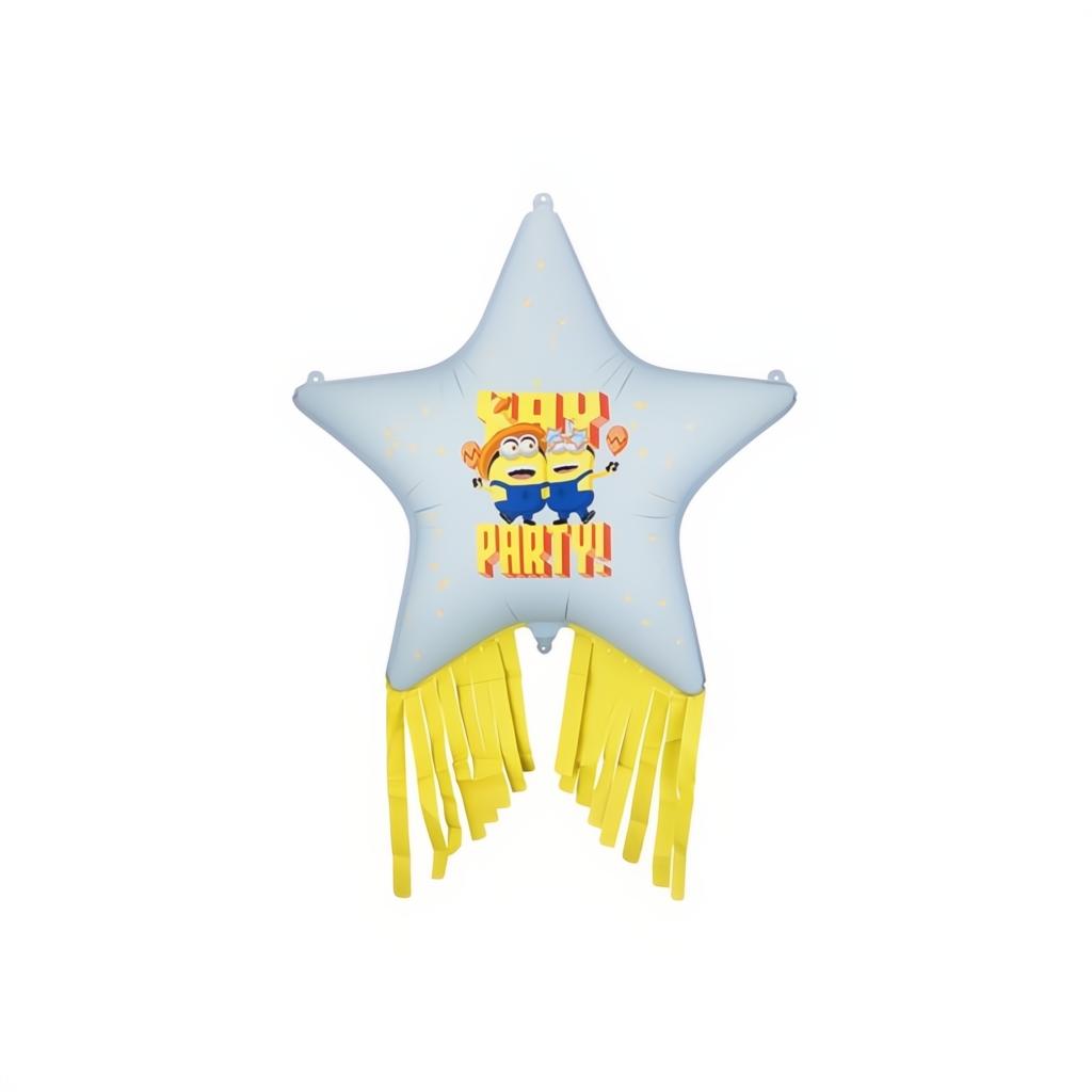 Folienballon Stern mit Quasten Minions, 72x72 cm PartyDeco 1 fiestastore