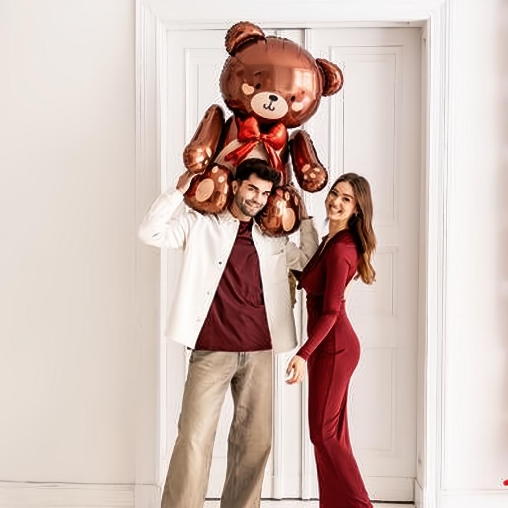 Folienballon Teddybär, 75x84cm Gemischte Farbe PartyDeco 3 fiestastore