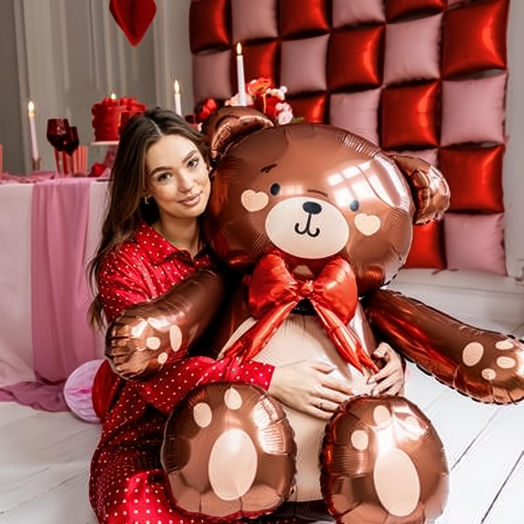 Folienballon Teddybär, 75x84cm Gemischte Farbe PartyDeco 4 fiestastore