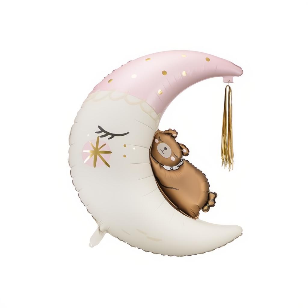 Folienballon Teddybär auf dem Mond, 80x98 cm PartyDeco 1 fiestastore