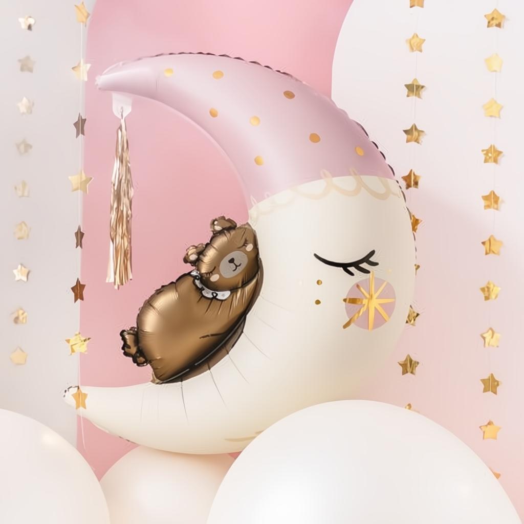 Folienballon Teddybär auf dem Mond, 80x98 cm PartyDeco 2 fiestastore