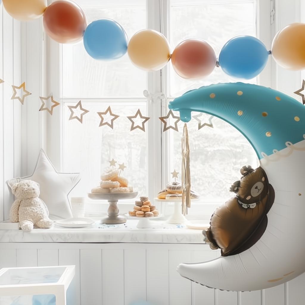 Folienballon Teddybär auf dem Mond, 80x98 cm PartyDeco 2 fiestastore