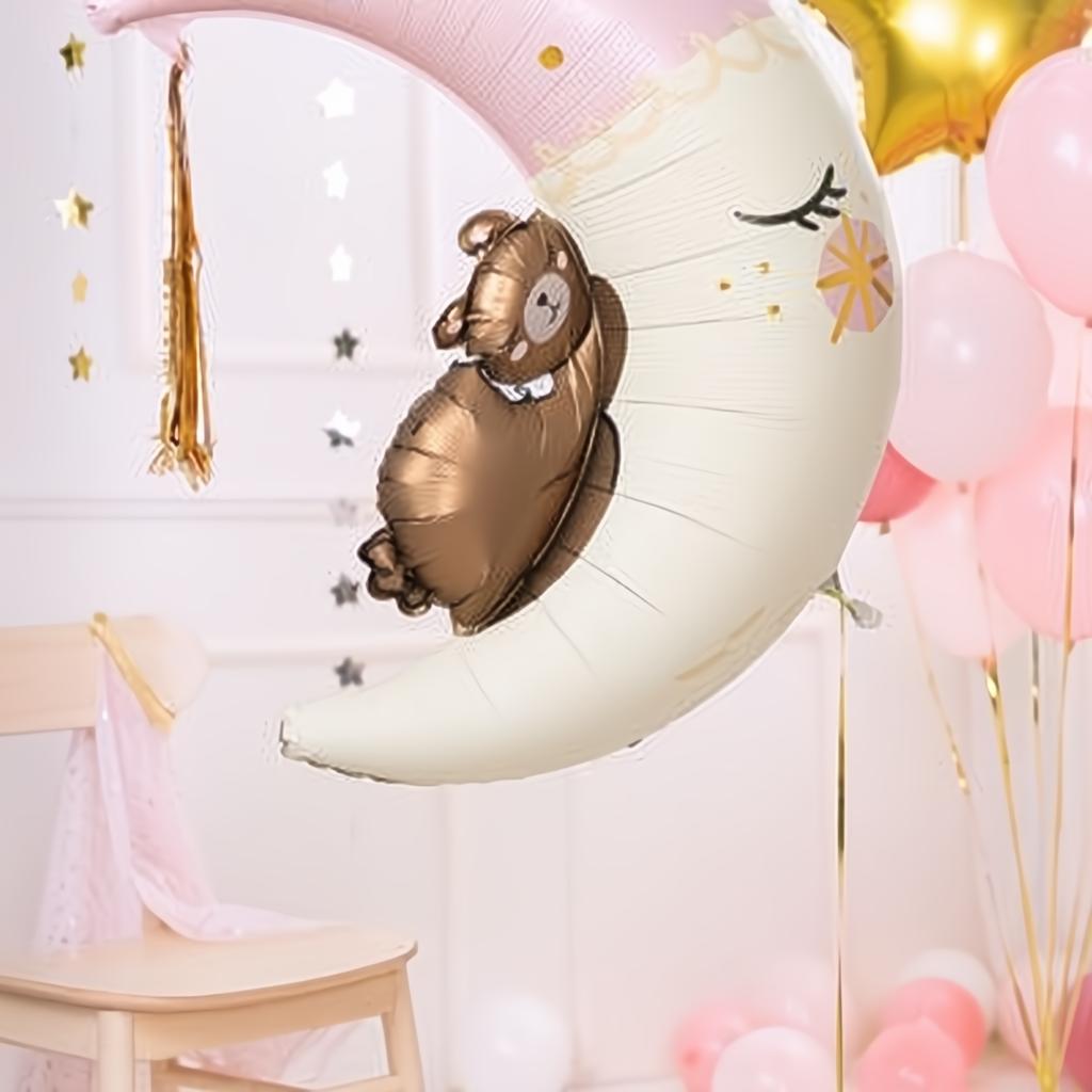 Folienballon Teddybär auf dem Mond, 80x98 cm PartyDeco 4 fiestastore
