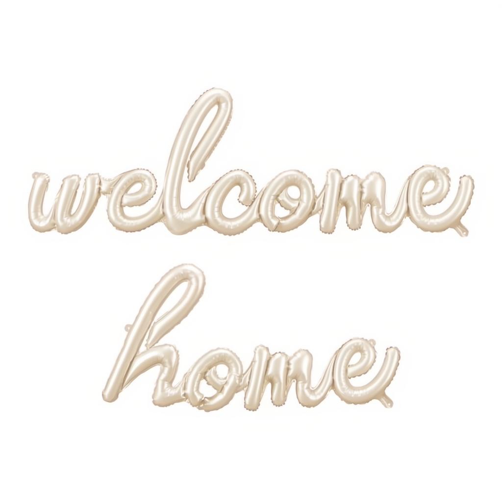 Folienballon Welcome Home, 335x71 cm, Cappuccino PartyDeco 1 fiestastore