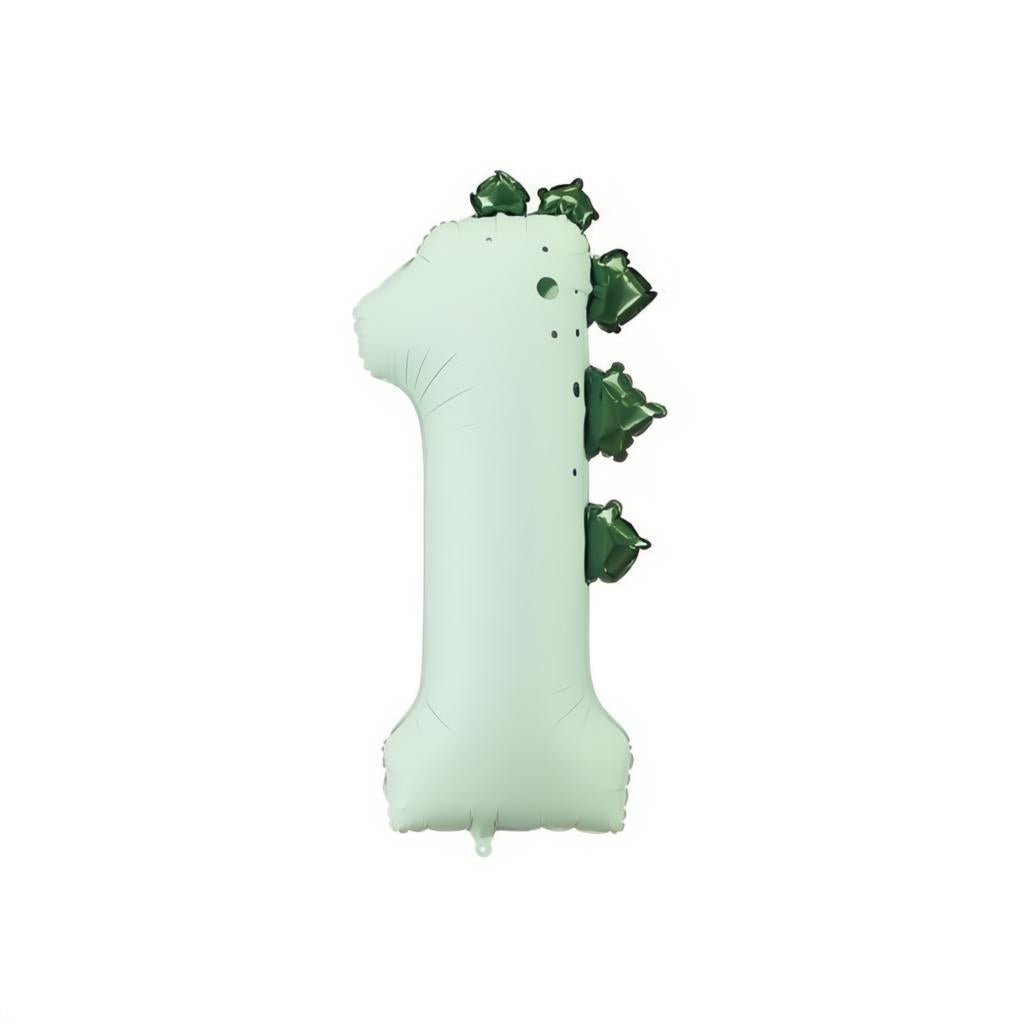 Folienballon Zahl ''1'' Dinosaurier, 92 cm Folienballons PartyDeco 1 fiestastore