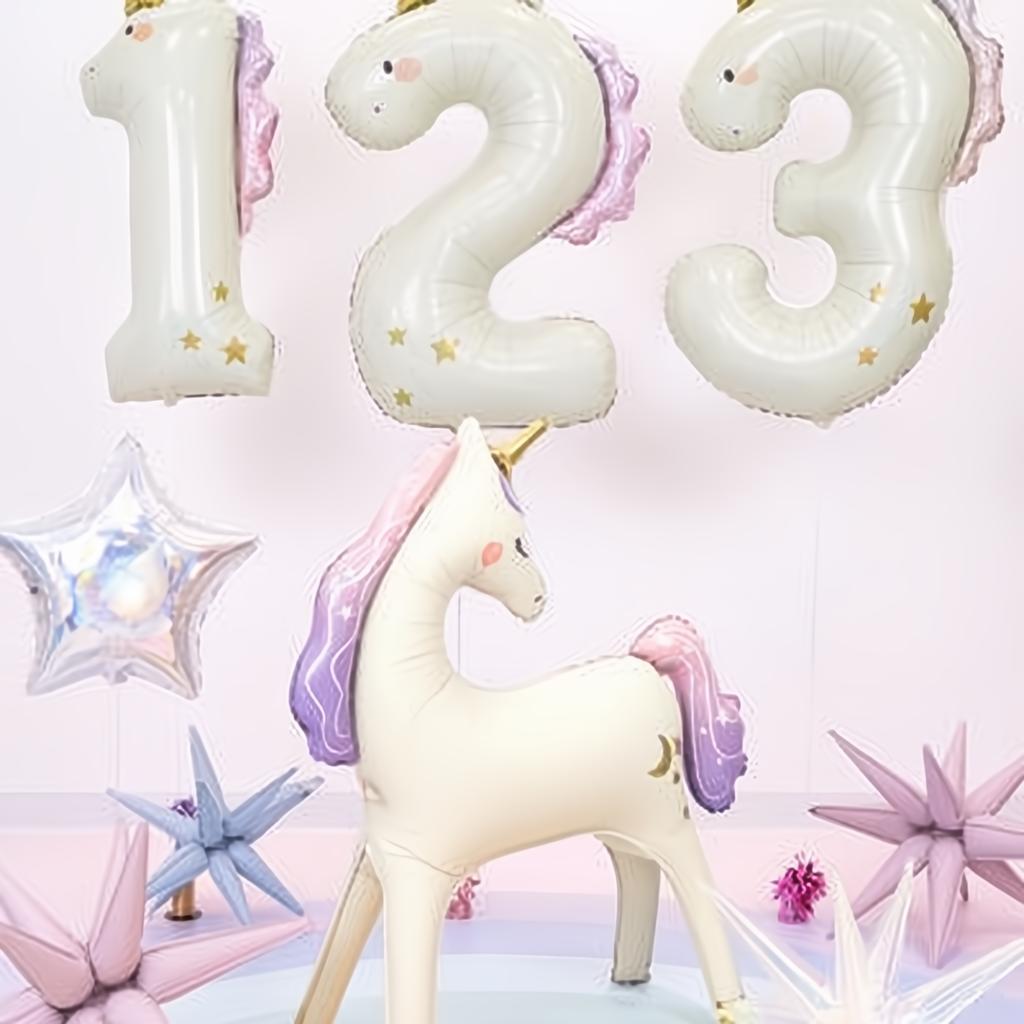 Folienballon Zahl ''1'' Einhorn, 93 cm PartyDeco 3 fiestastore