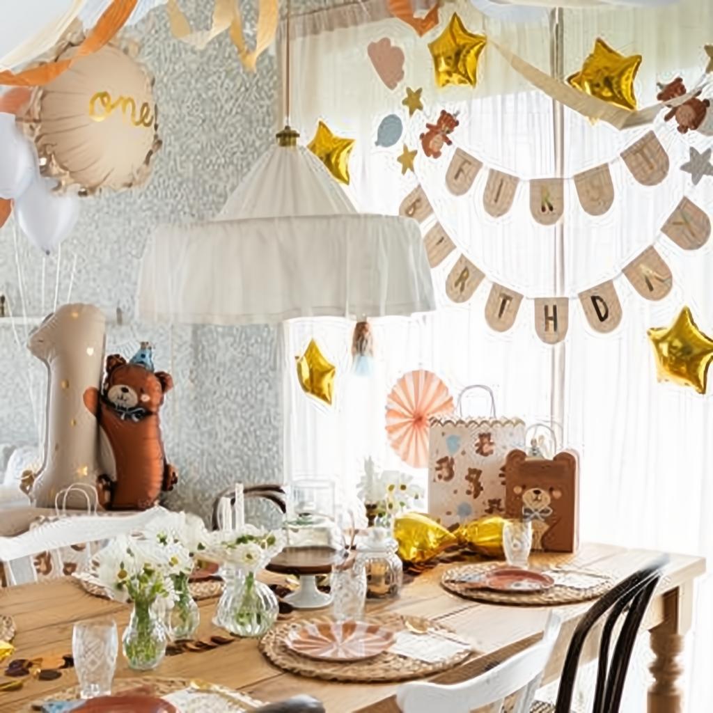 Folienballon Zahl '1' mit Bär, 81 x 72 cm Stehende Zahlen PartyDeco 3 fiestastore