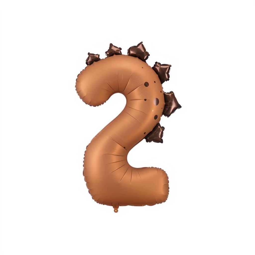 Folienballon Zahl ''2'' Dinosaurier, 92 cm Folienballons PartyDeco 1 fiestastore