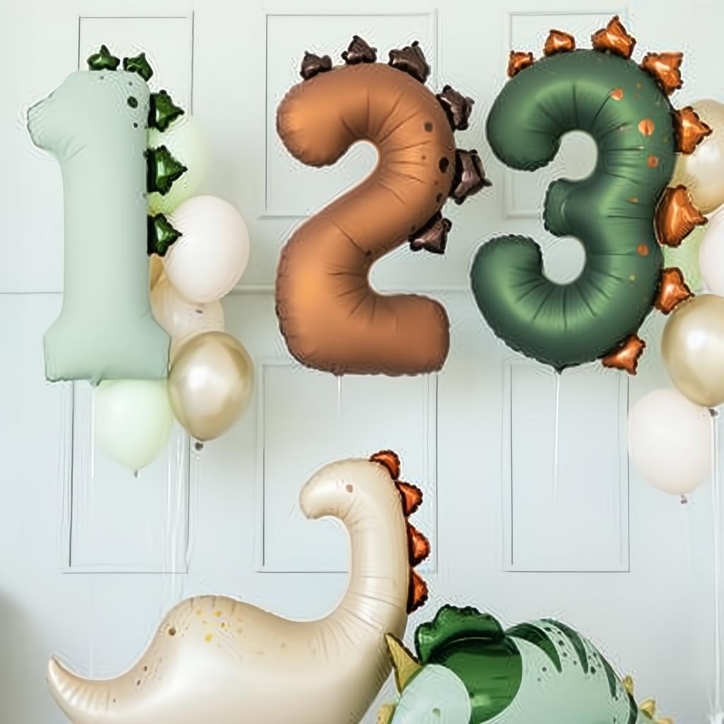 Folienballon Zahl ''2'' Dinosaurier, 92 cm Folienballons PartyDeco 3 fiestastore