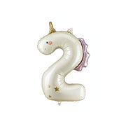 Folienballon Zahl ''2'' Einhorn, 93 cm PartyDeco 1 fiestastore