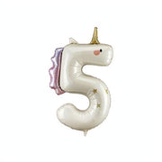 Folienballon Zahl ''5'' Einhorn, 93 cm PartyDeco 1 fiestastore