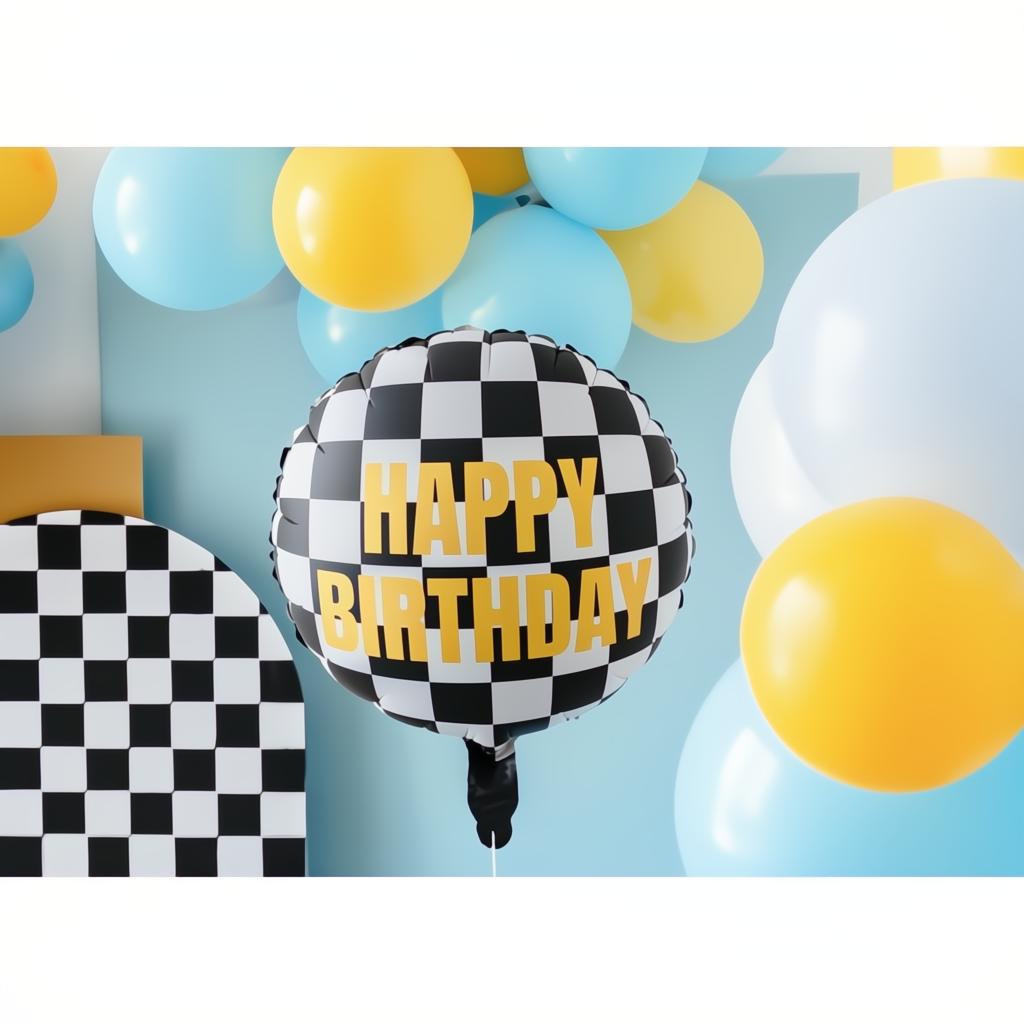 Folienballon Zielflagge, 45 cm Folienballons PartyDeco 2 fiestastore