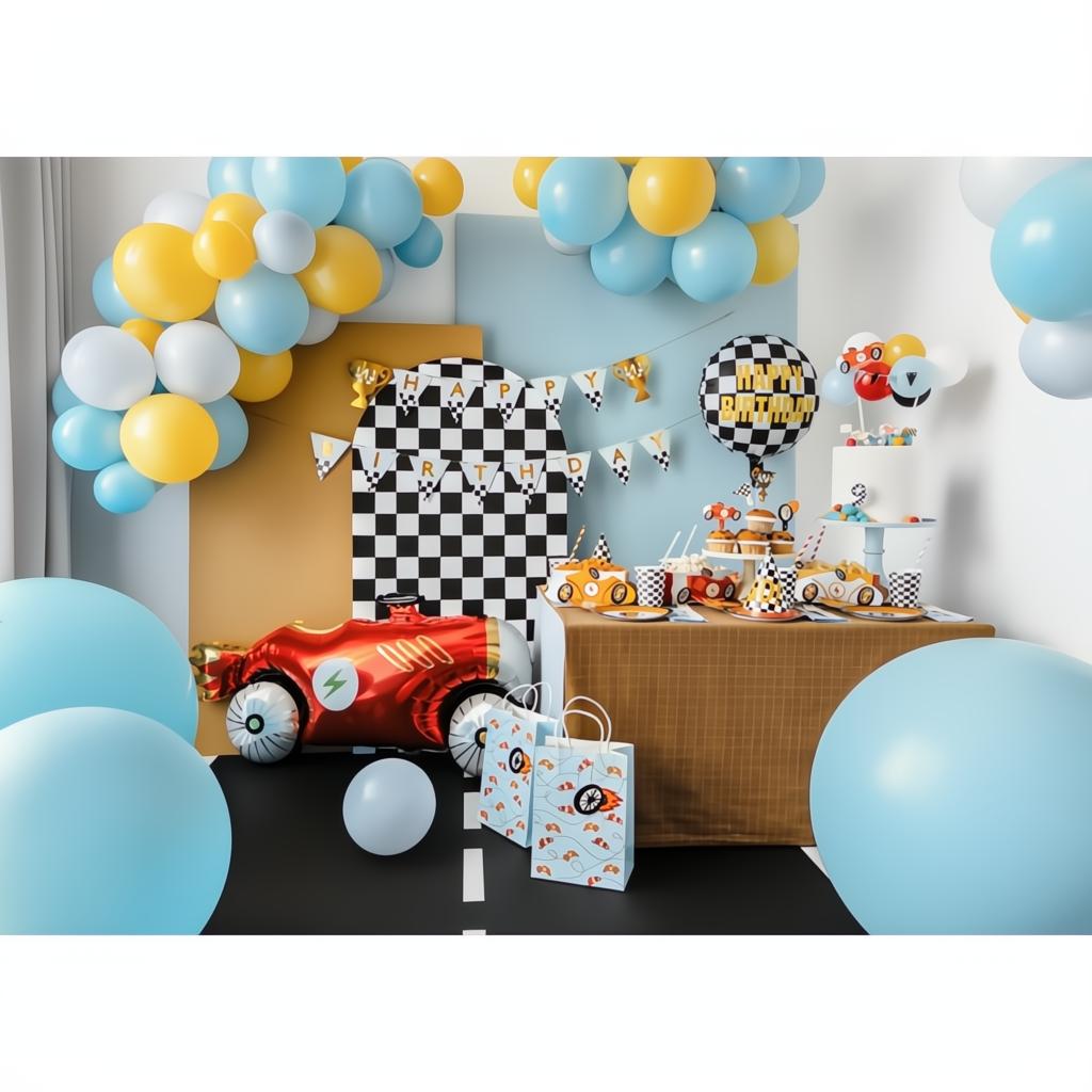 Folienballon Zielflagge, 45 cm Folienballons PartyDeco 4 fiestastore