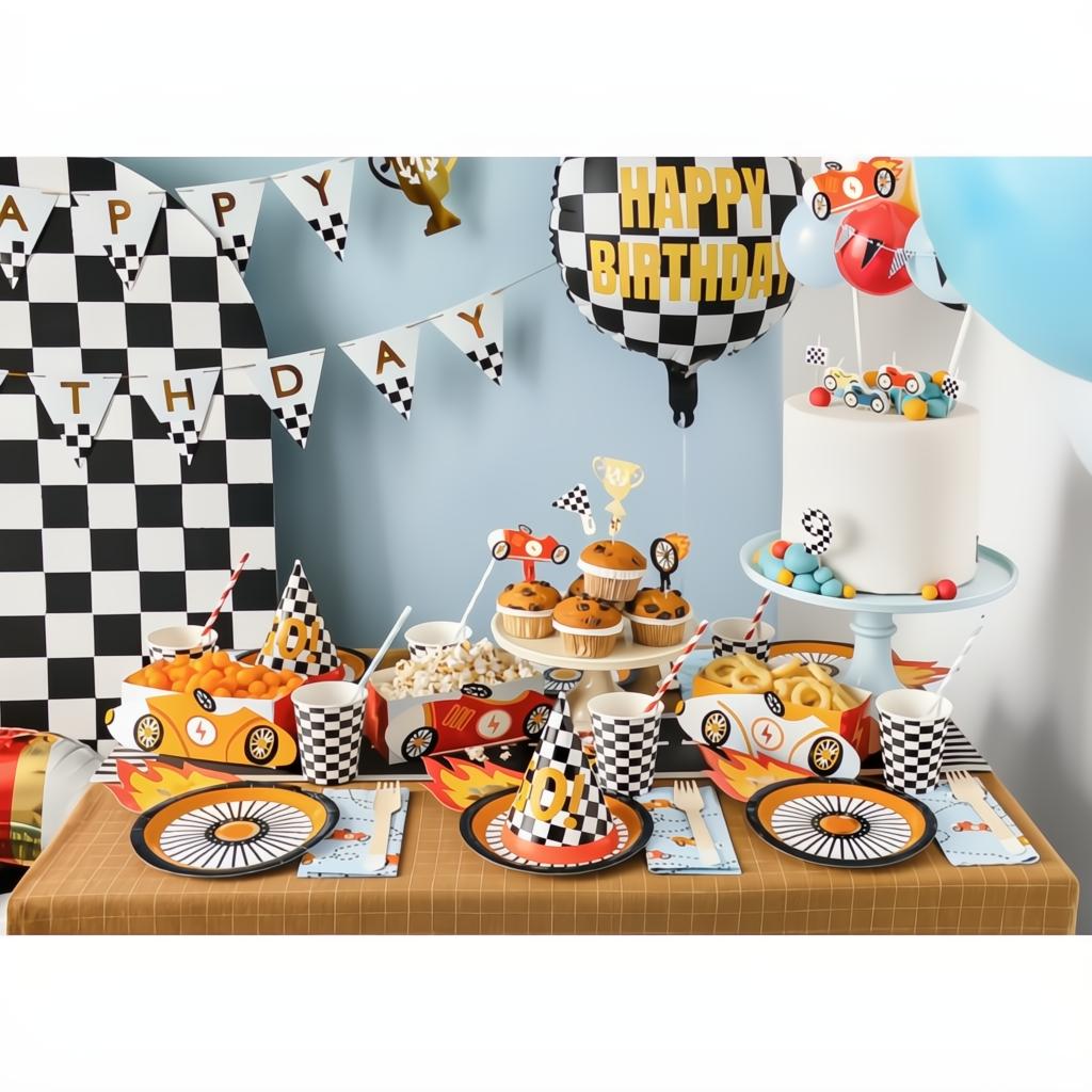 Folienballon Zielflagge, 45 cm Folienballons PartyDeco 5 fiestastore