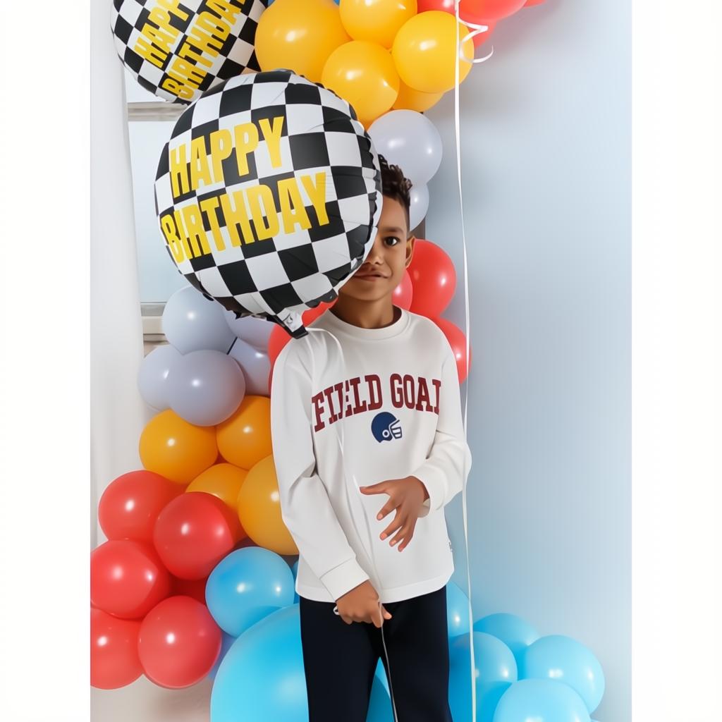 Folienballon Zielflagge, 45 cm Folienballons PartyDeco 6 fiestastore