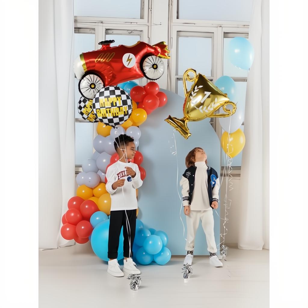 Folienballon Zielflagge, 45 cm Folienballons PartyDeco 7 fiestastore