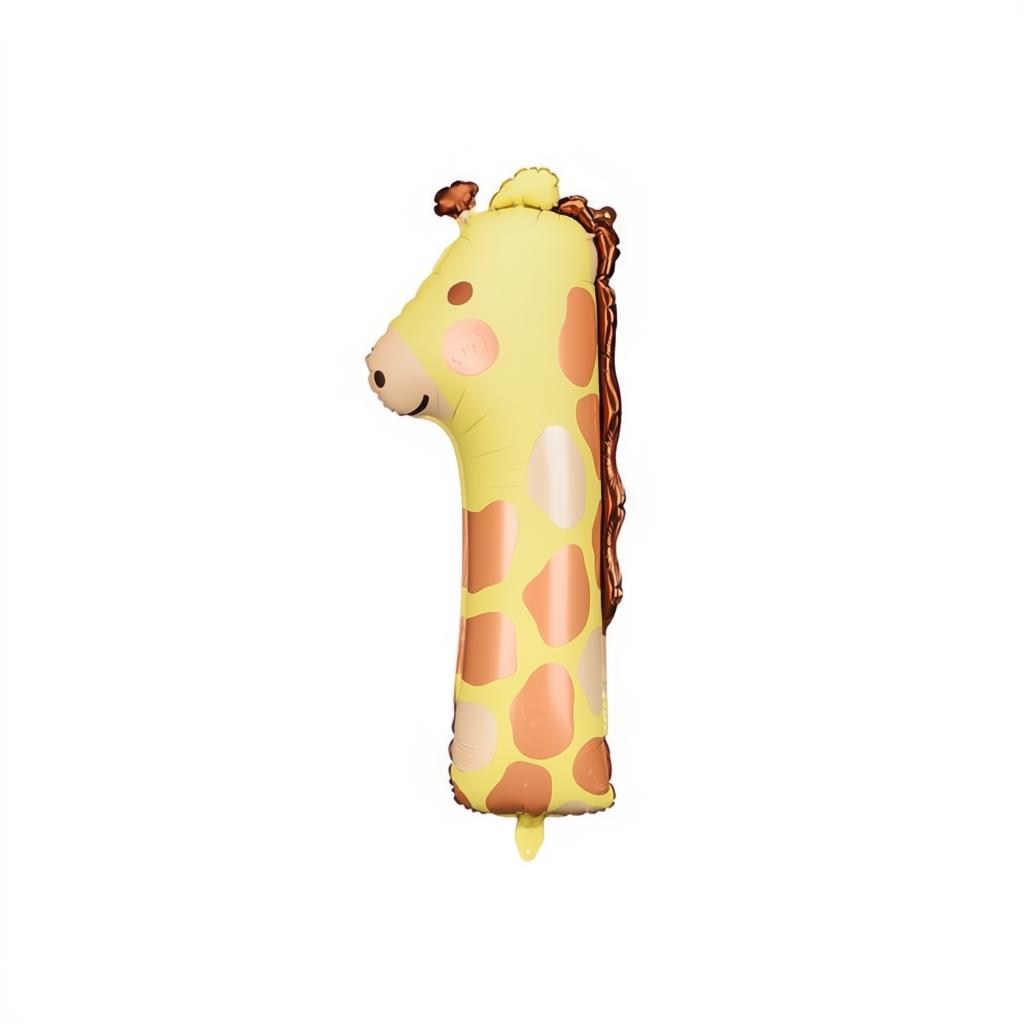 Folienballon Ziffer 1 - Giraffe, 48x96 cm PartyDeco 1 fiestastore
