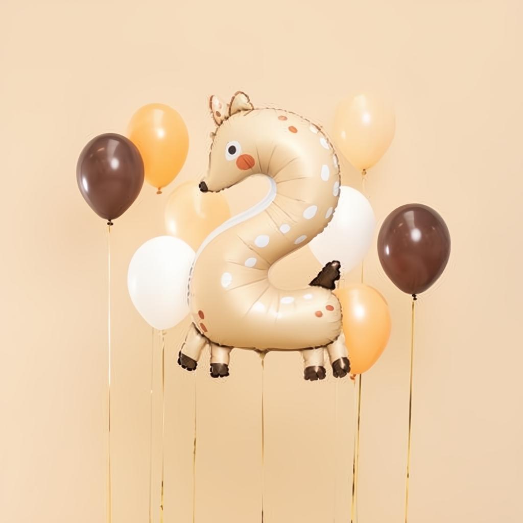 Folienballon Ziffer 2 - Reh, 65x102 cm Folienballons PartyDeco 2 fiestastore