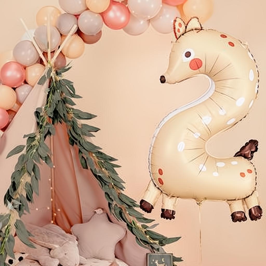Folienballon Ziffer 2 - Reh, 65x102 cm Folienballons PartyDeco 5 fiestastore